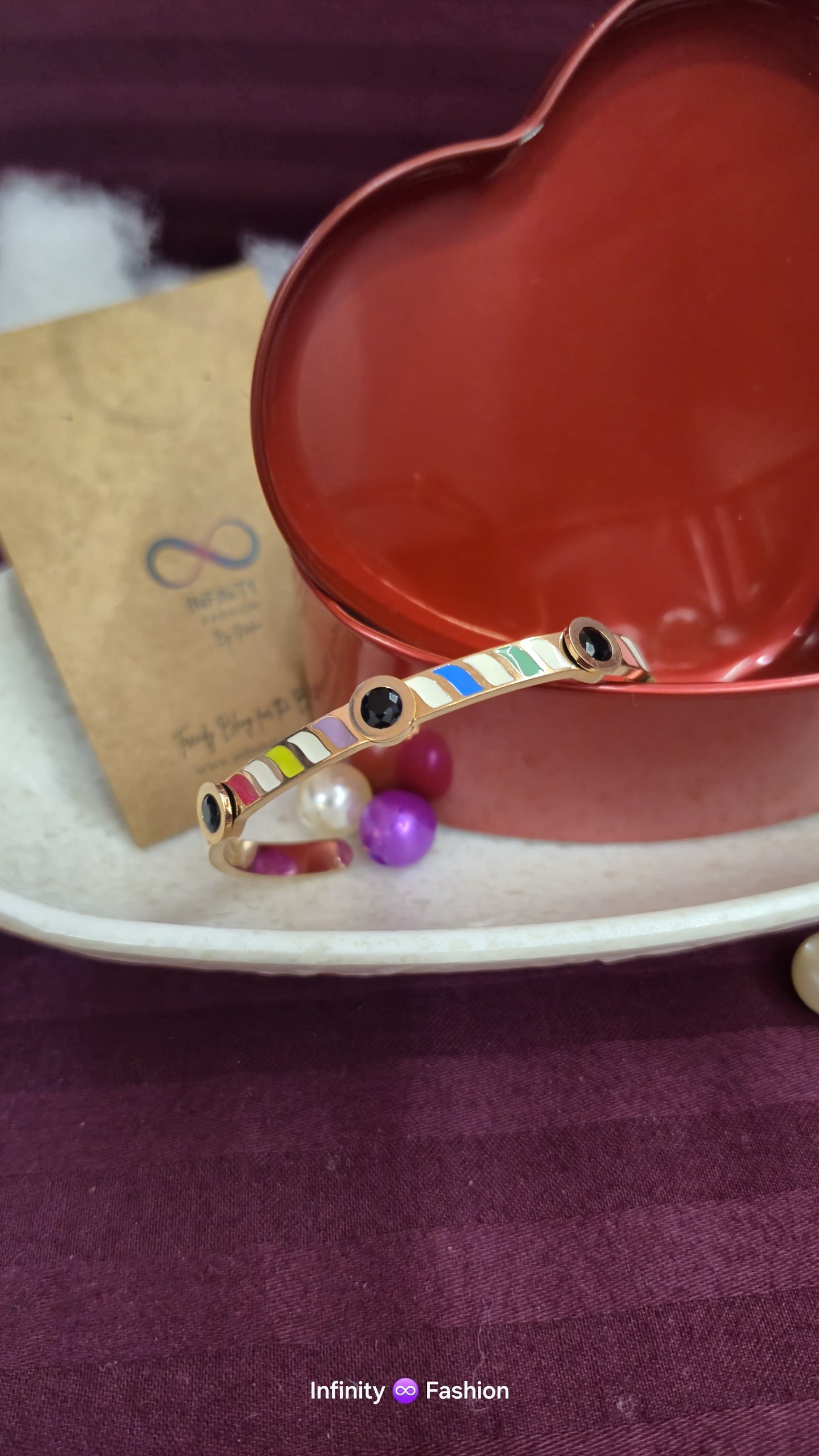 Rainbow statement kada_ Anti tarnish daily wear high quality wrist band