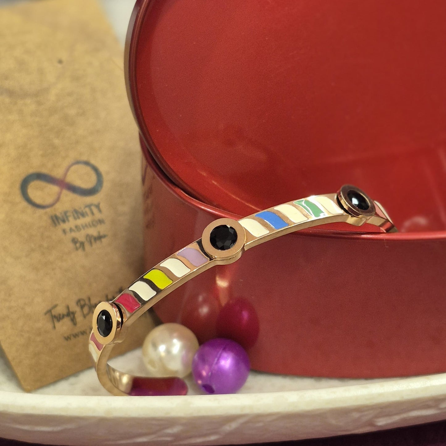 Rainbow statement kada_ Anti tarnish daily wear high quality wrist band