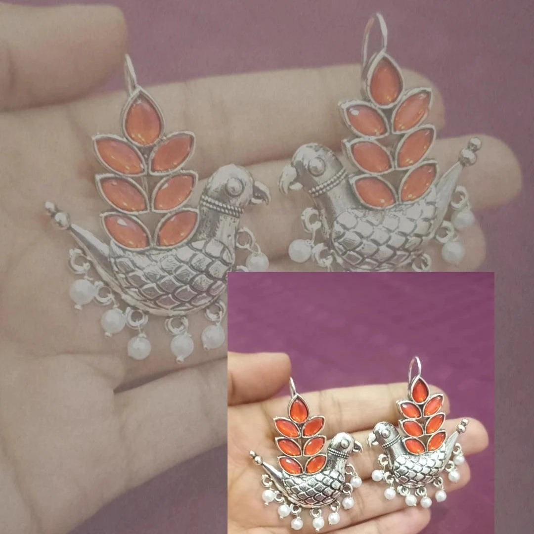 Sturdy Birdy Ear Hangings - Fresh Orange