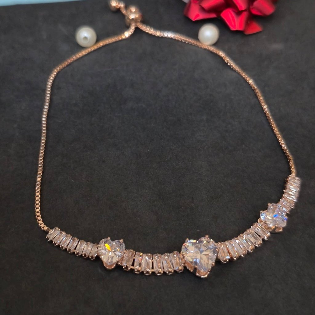 Heart shape American Diamond Bracelet