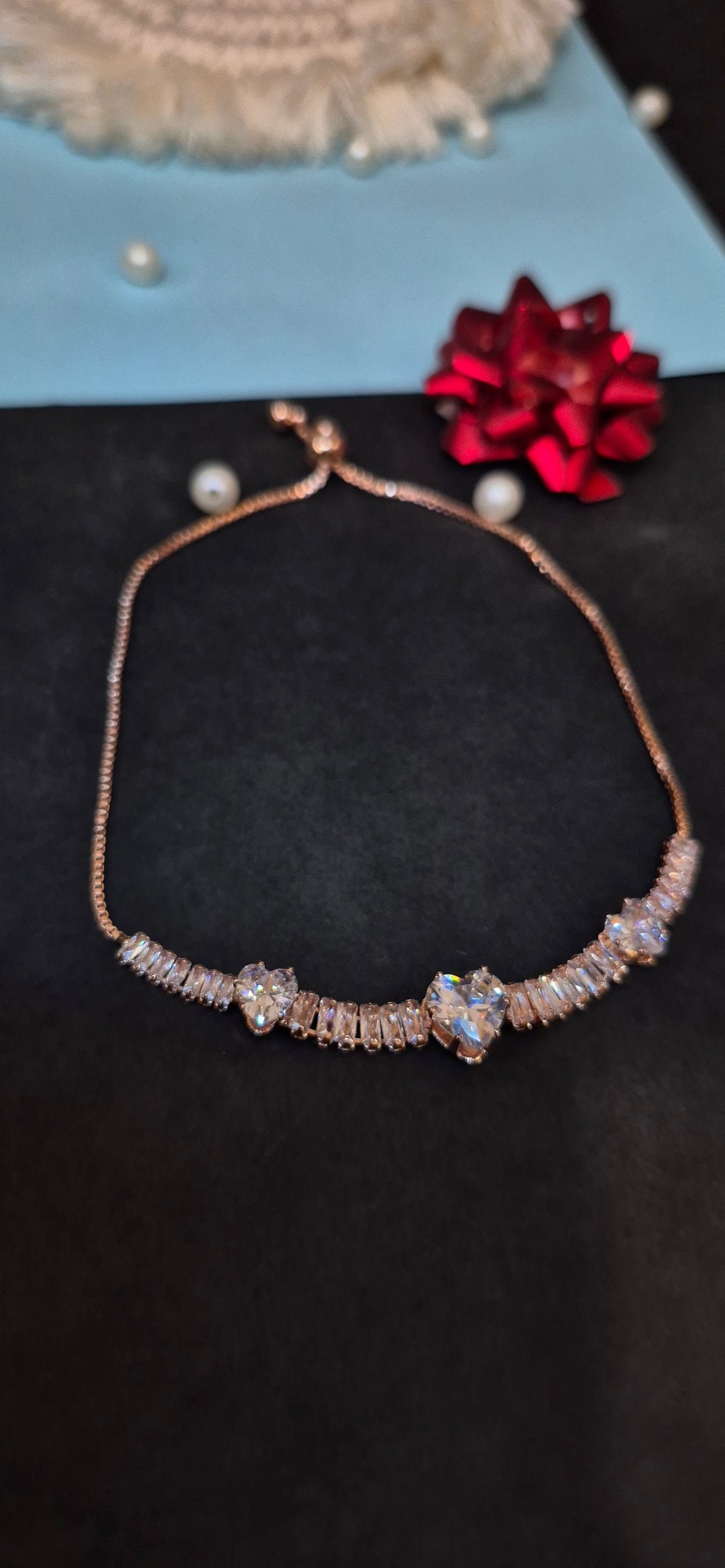 Heart shape American Diamond Bracelet