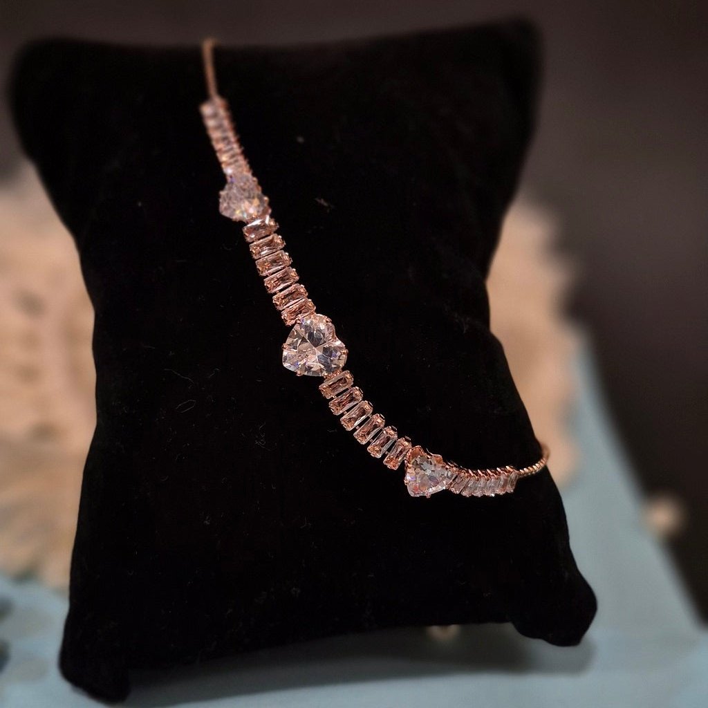 Heart shape American Diamond Bracelet