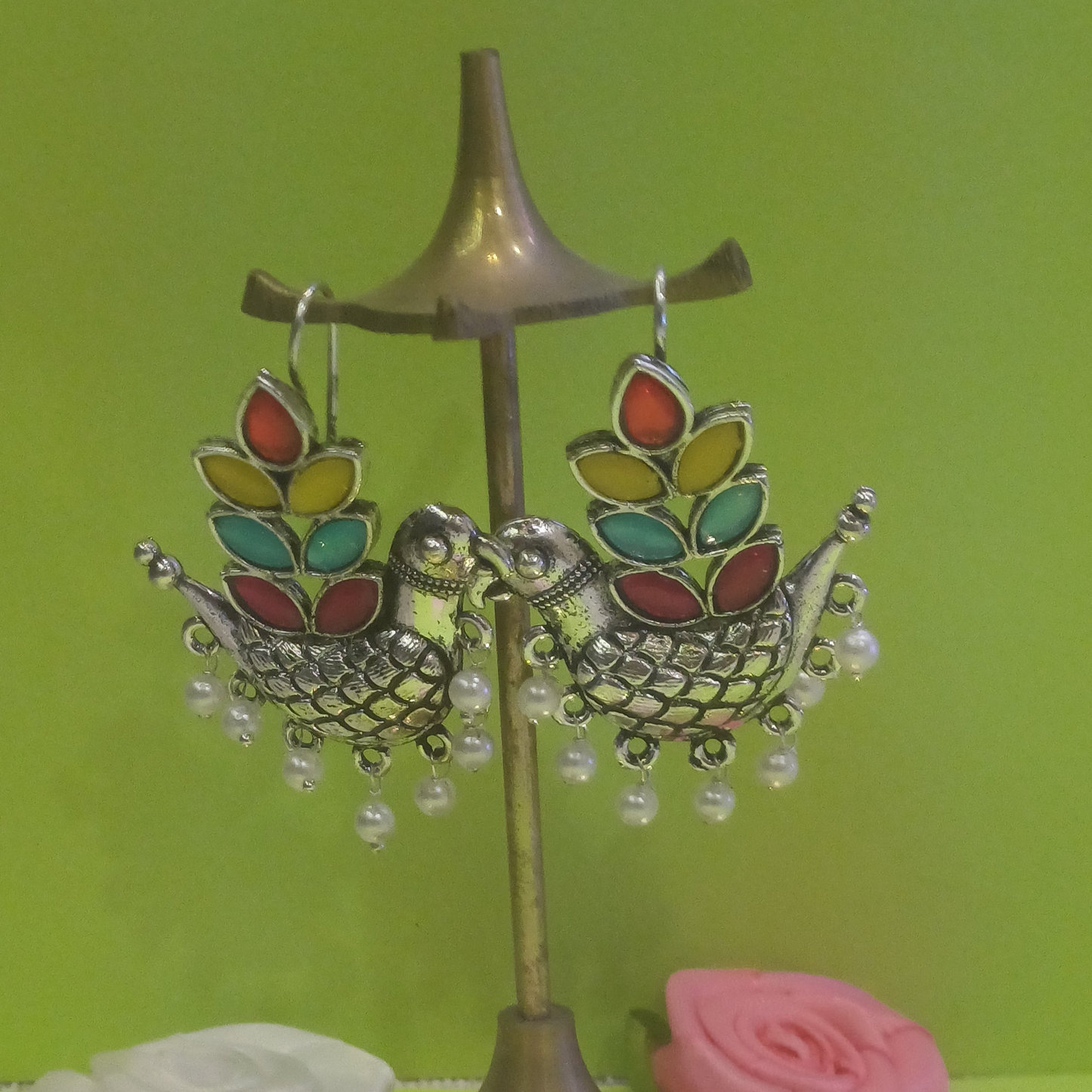 Sturdy Birdy Ear Hangings - Multi Color