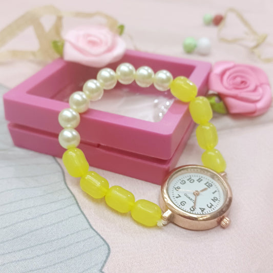 Luxury Beads Infinity Bracelet  - Pestle Yellow