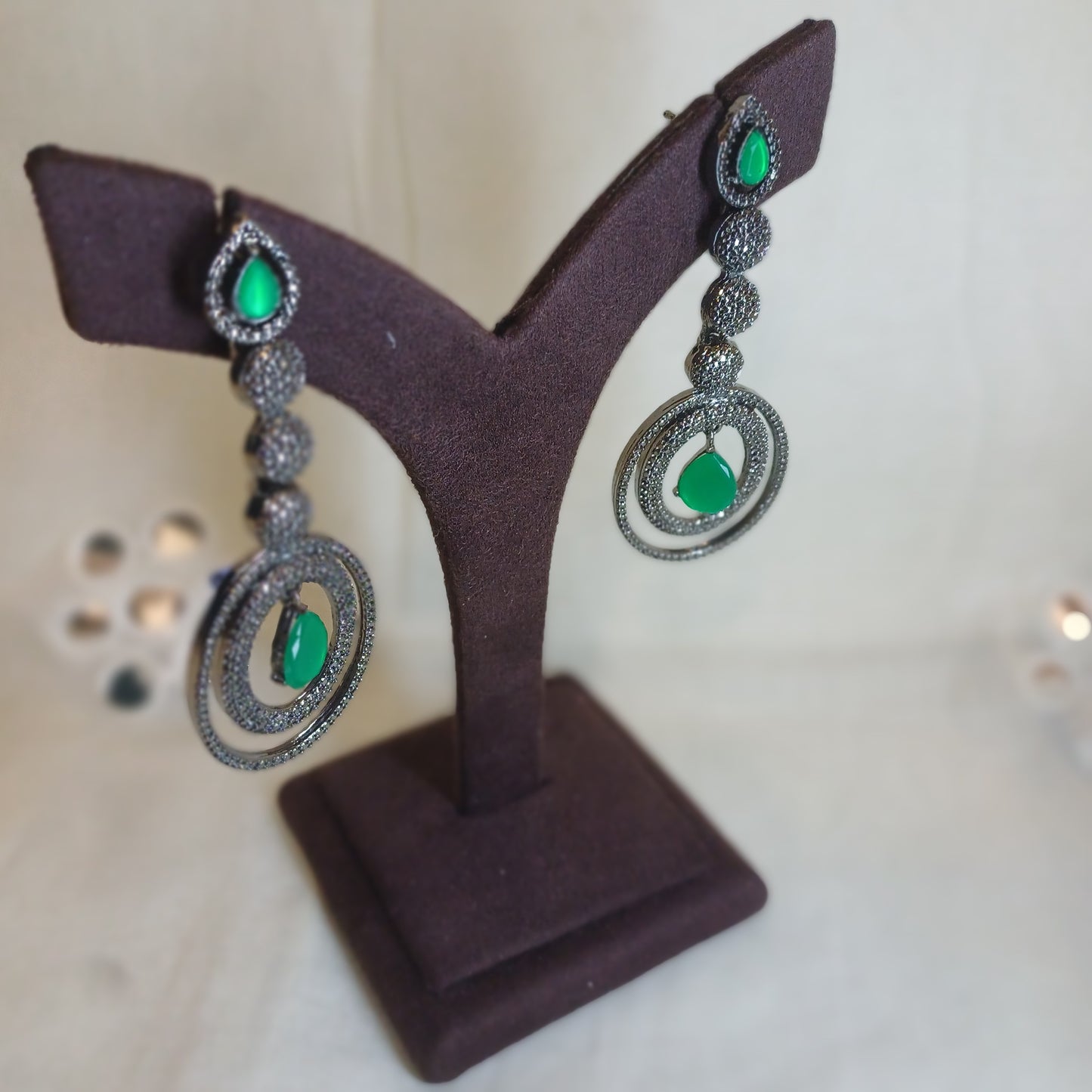 Diamond Diva lush Green earlobes
