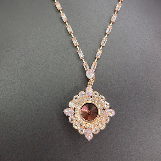 Must have Diamond necklace with four colored changeable center stones_variant 2