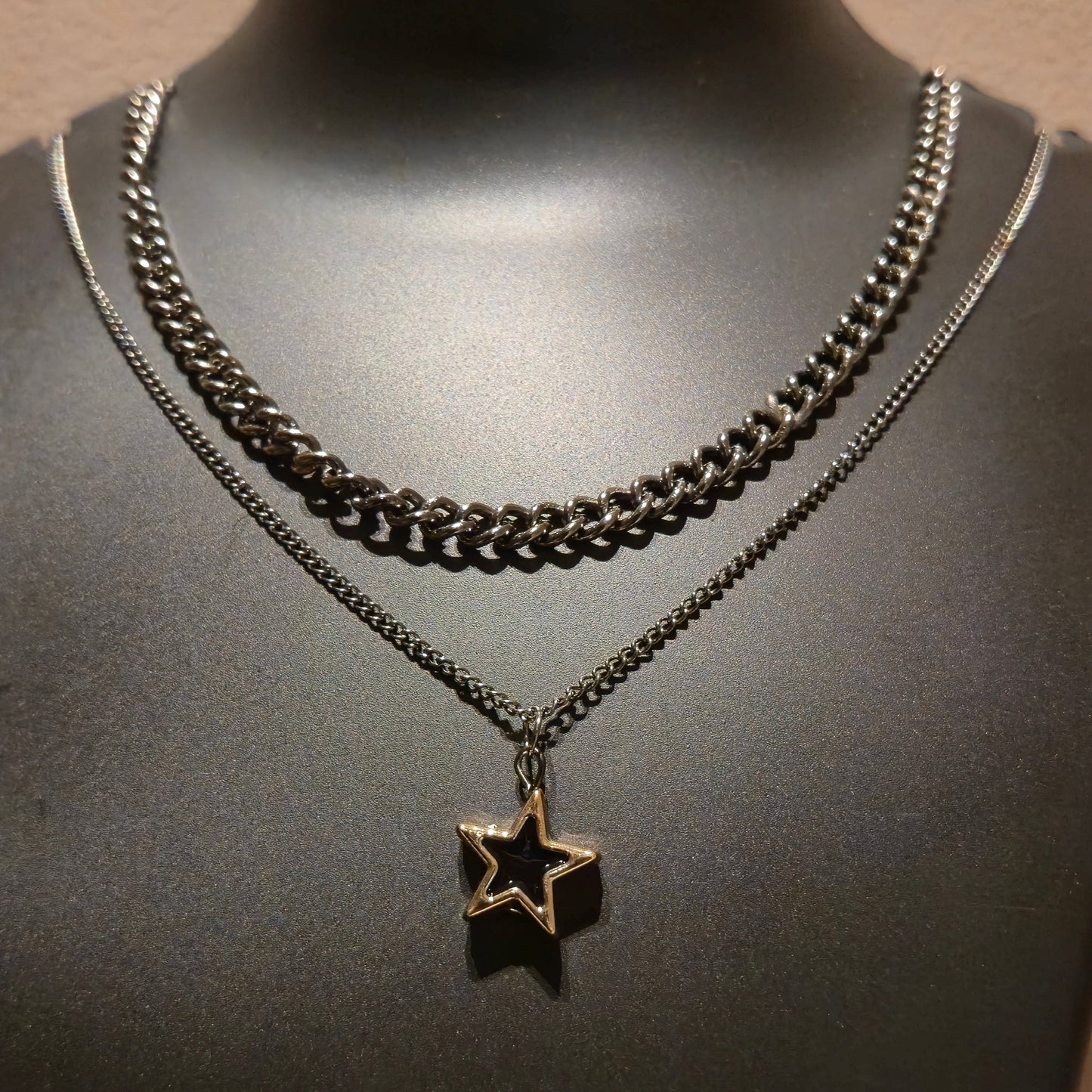 Black beauty Double chain neck piece_star