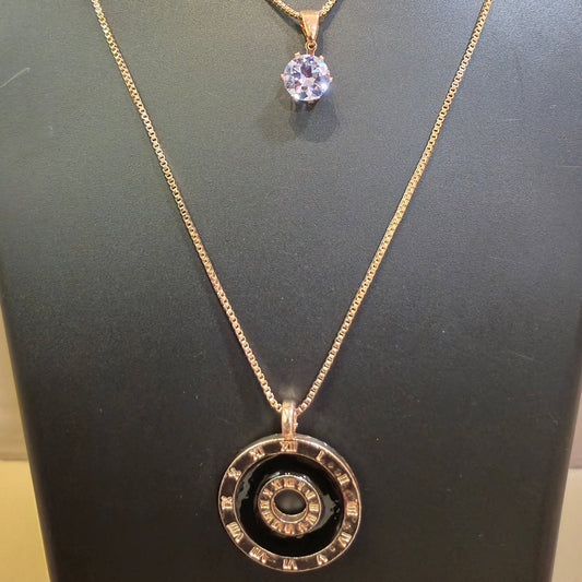 Double chain neck chains with pendants