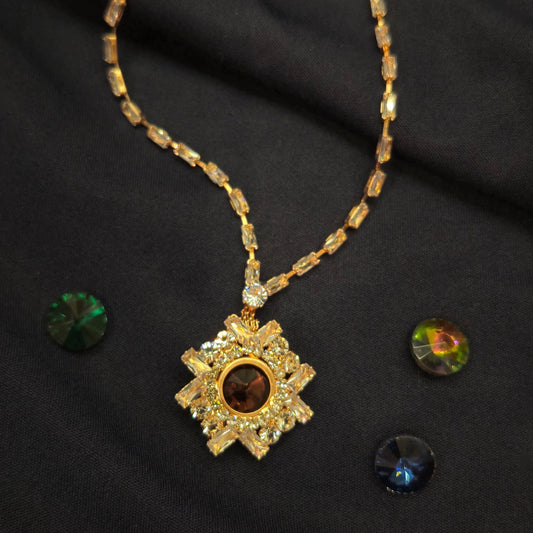 Must have Diamond necklace with four colored changeable stones_variant 3
