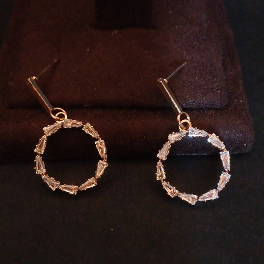 Sparkling Diamond Circle Earrings