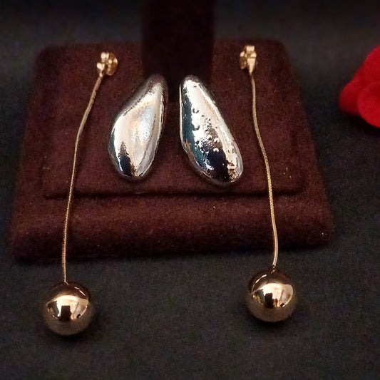 Silver Golden Multi option Earring