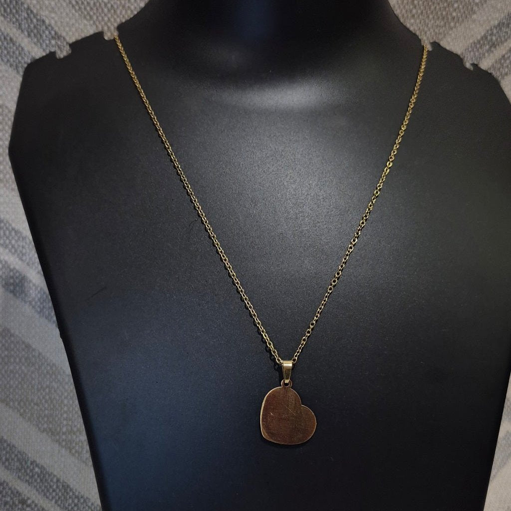 Golden heart stylish chain_2 solid pendant with matching ear tops tarnish free for Girls women others