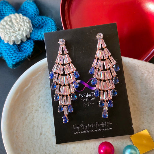 Diamond Strings AD Ear hangings - Royal Blue
