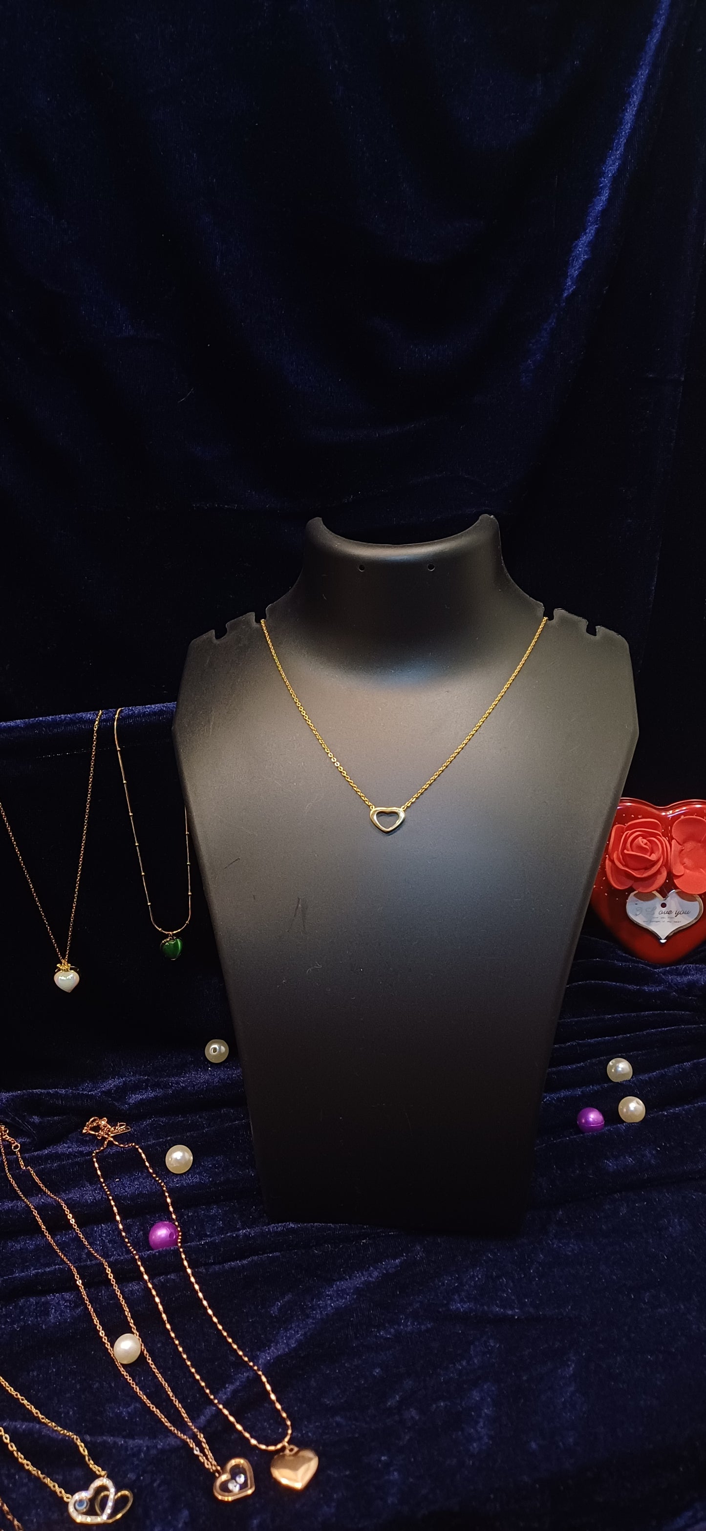 Heart of gold pendant and chain_anti tarnish