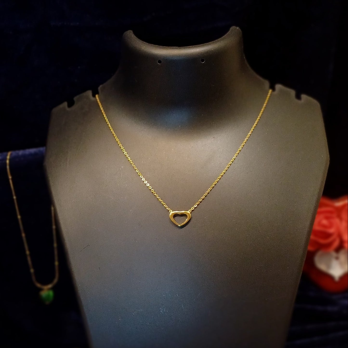 Heart of gold pendant and chain_anti tarnish