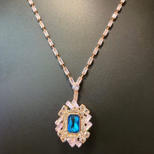 Must have Diamond necklace with four colored replaceable center stones
