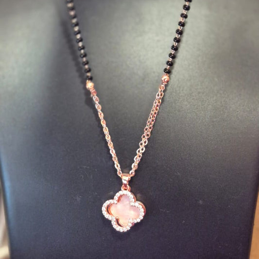 Mangalsutra A.D flower pendant_ latest design_ daily wear