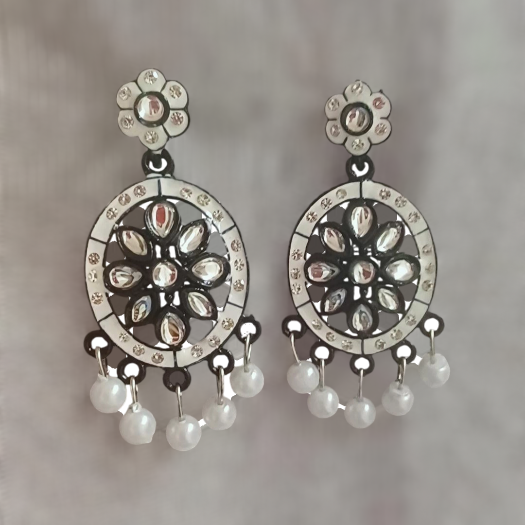 Black and white daily wear Earrings