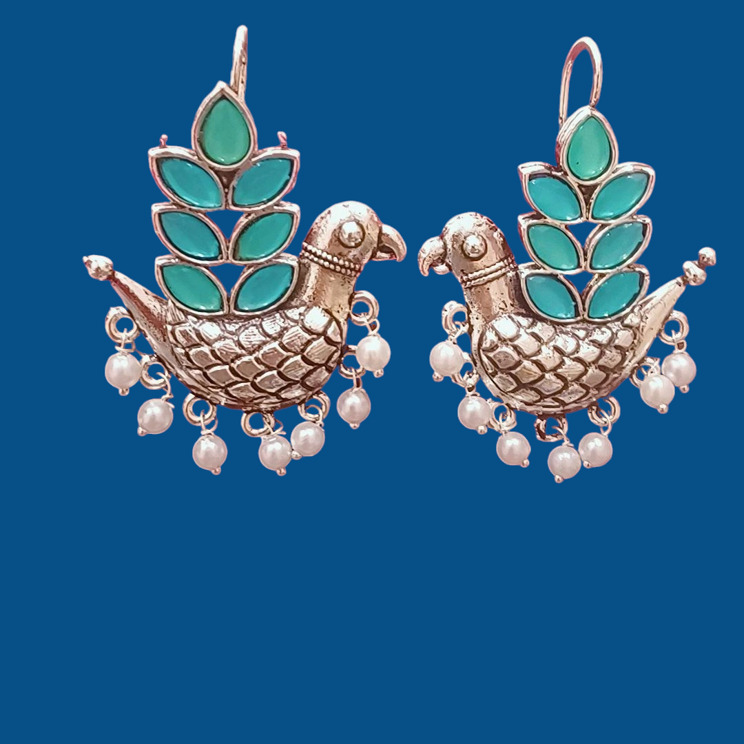 Sturdy Birdy Ear Hangings - Sky blue