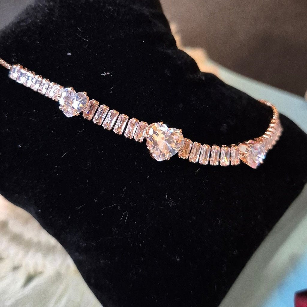 Heart shape American Diamond Bracelet