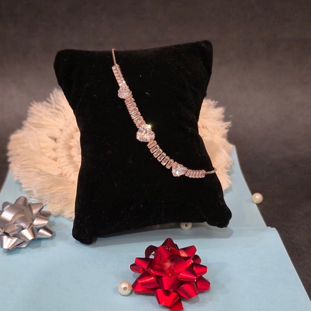 Heart shape American Diamond Bracelet