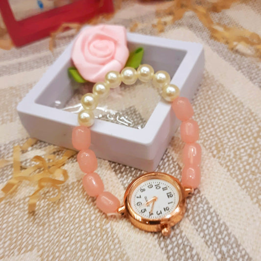 Luxury Beads Infinity Bracelet - Peach